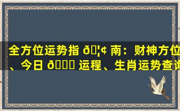 全方位运势指 🦢 南：财神方位、今日 🐘 运程、生肖运势查询！